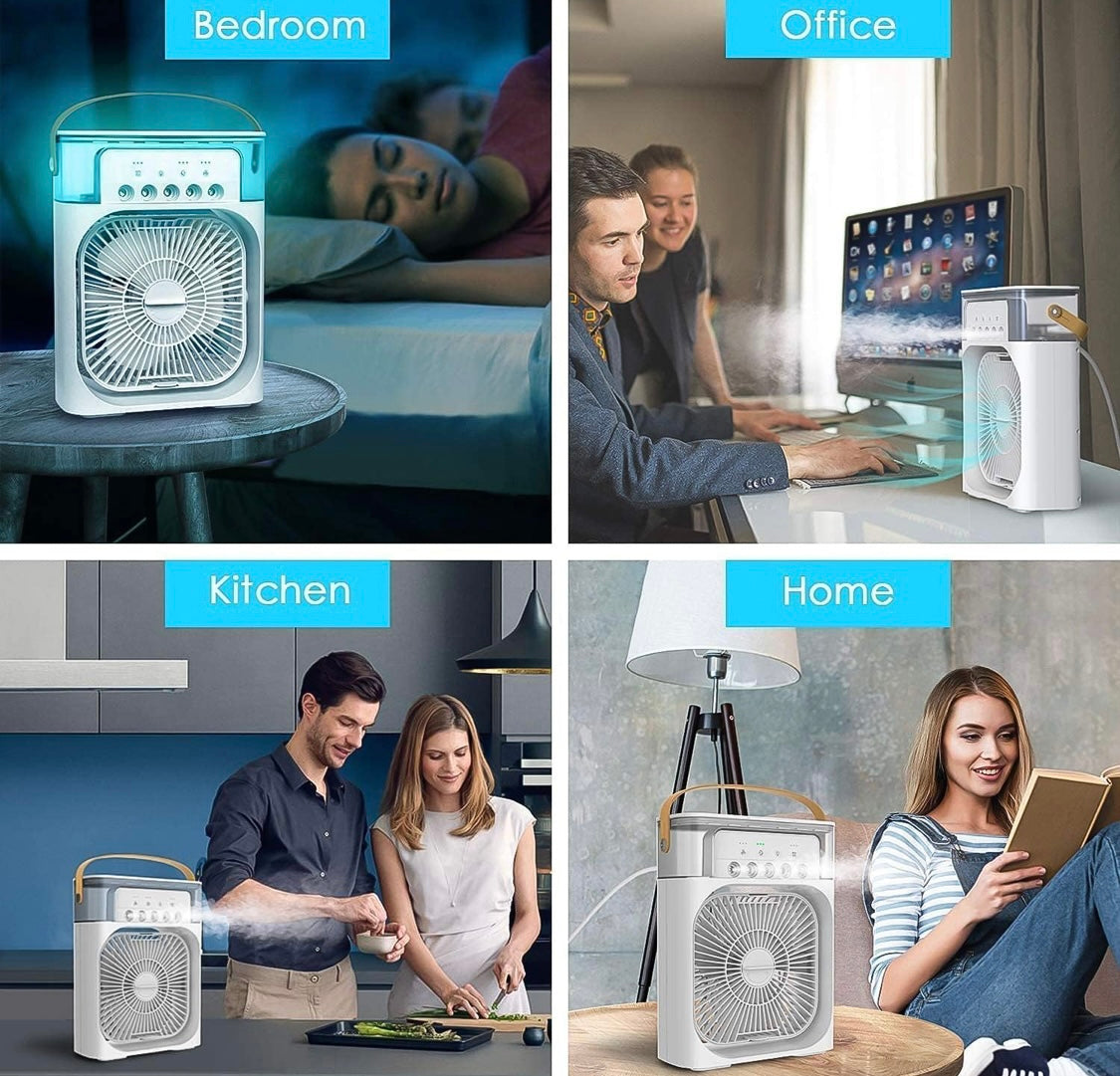 Portable Air Cooler Fan With 7-color Light - Personal Ac Fan