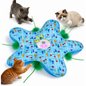 Interactive Automatic Cat Play Mat with LED & Feather Teaser Toy
