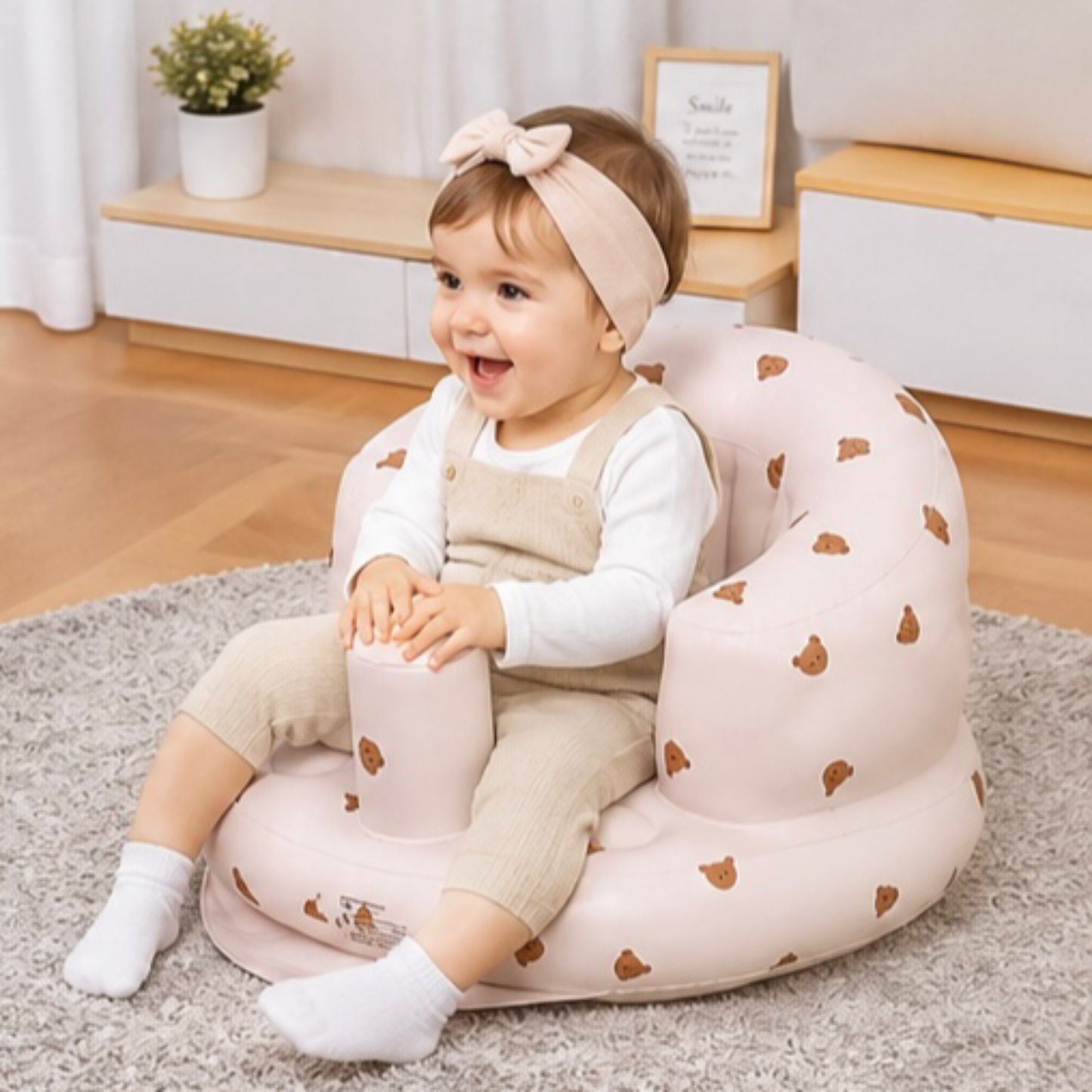Premium Baby Inflatable Seat with Built-in Air Pump | Portable Toddler Sofa Chair
