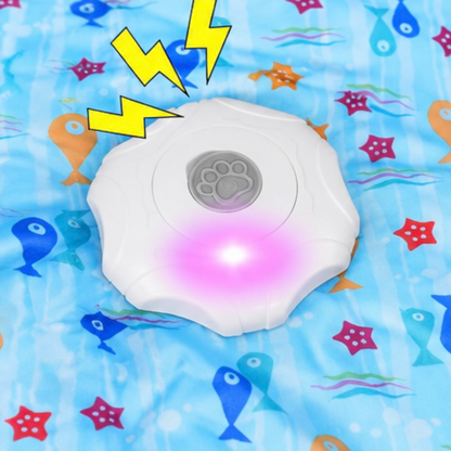 Interactive Automatic Cat Play Mat with LED & Feather Teaser Toy