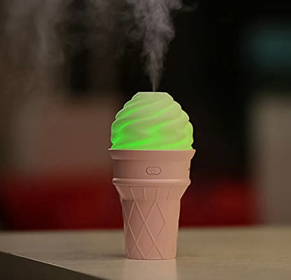 Ice Cream Cone Shape Humidifier & Air
Freshener With Led Light - Cream