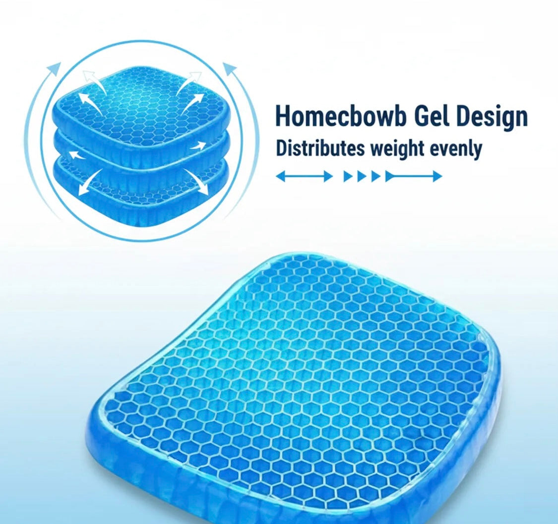 Premium Honeycomb Gel Seat Cushion – Orthopedic Pressure Relief Cushion for Office Chair, Car & Home