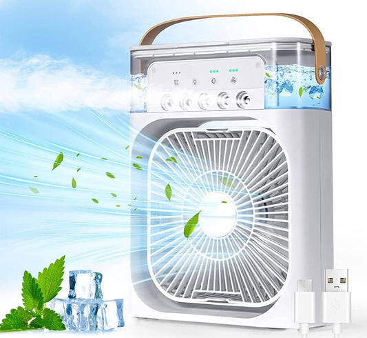 Portable Air Cooler Fan With 7-color Light - Personal Ac Fan