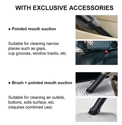 Portable Vacuum Cleaner - Usb High Power Suction Car & Home Cleaning Tool