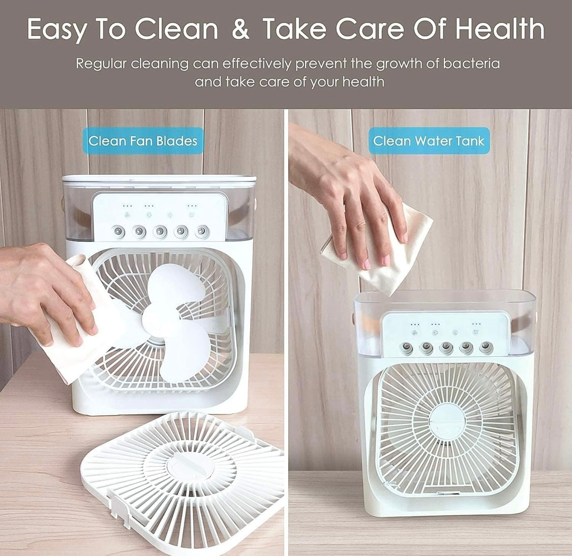 Portable Air Cooler Fan With 7-color Light - Personal Ac Fan