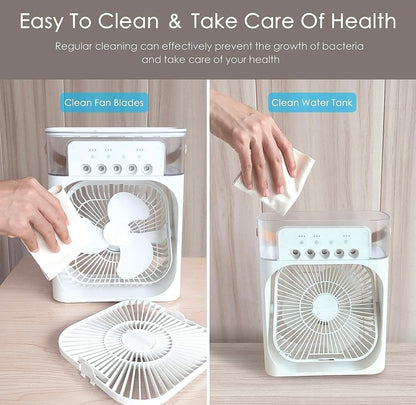 Portable Air Cooler Fan With 7-color Light - Personal Ac Fan