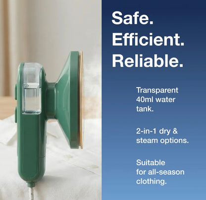Portable Steam Iron - 2-in-1 Travel Garment Steamer | Happy Bathers