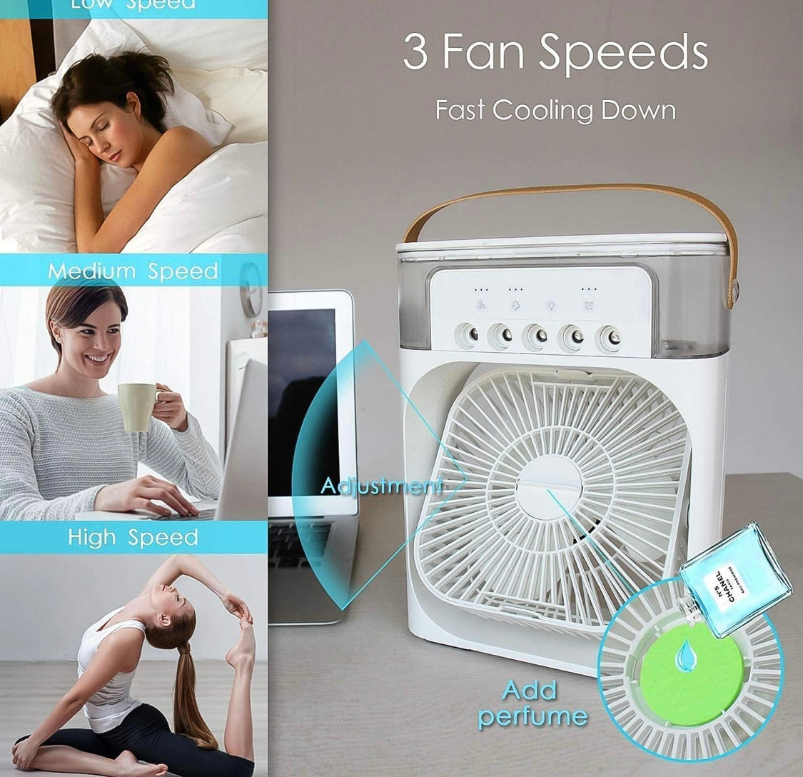 Portable Air Cooler Fan With 7-color Light - Personal Ac Fan