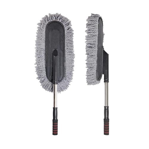 Car Duster With Long Retractable Handle & Soft Microfiber Bristles