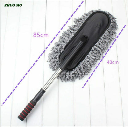 Car Duster With Long Retractable Handle & Soft Microfiber Bristles