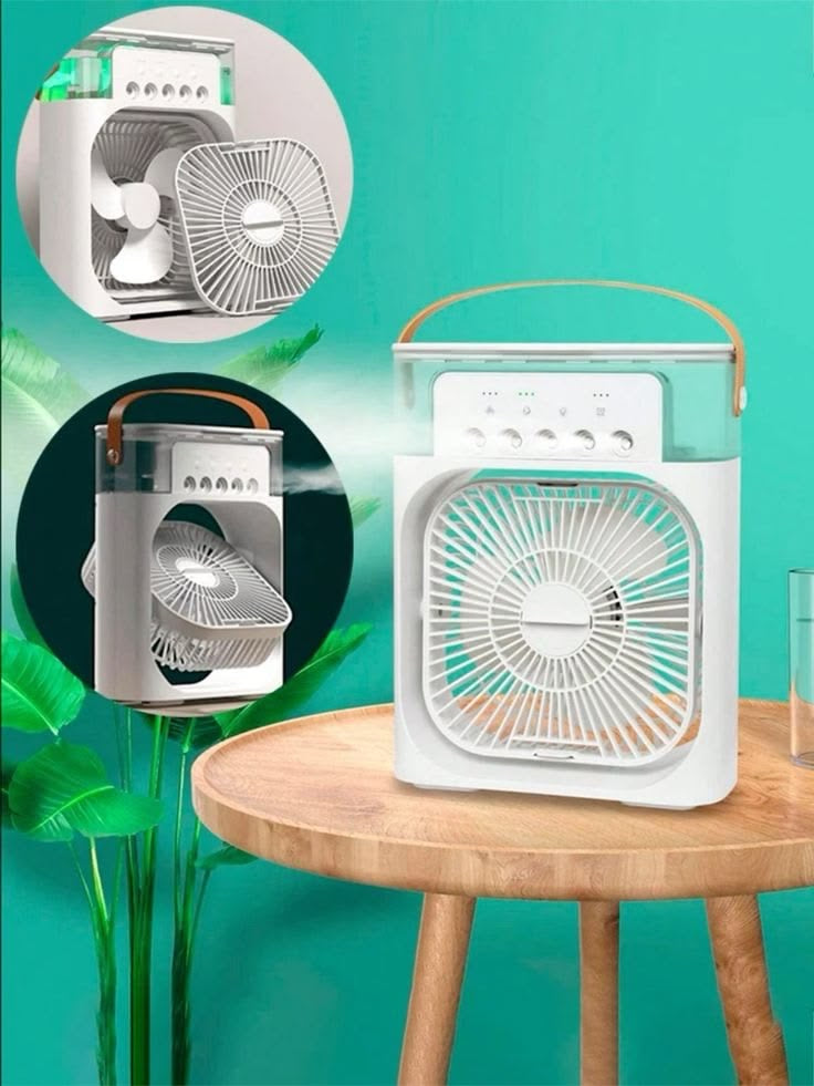 Portable Air Cooler Fan With 7-color Light - Personal Ac Fan